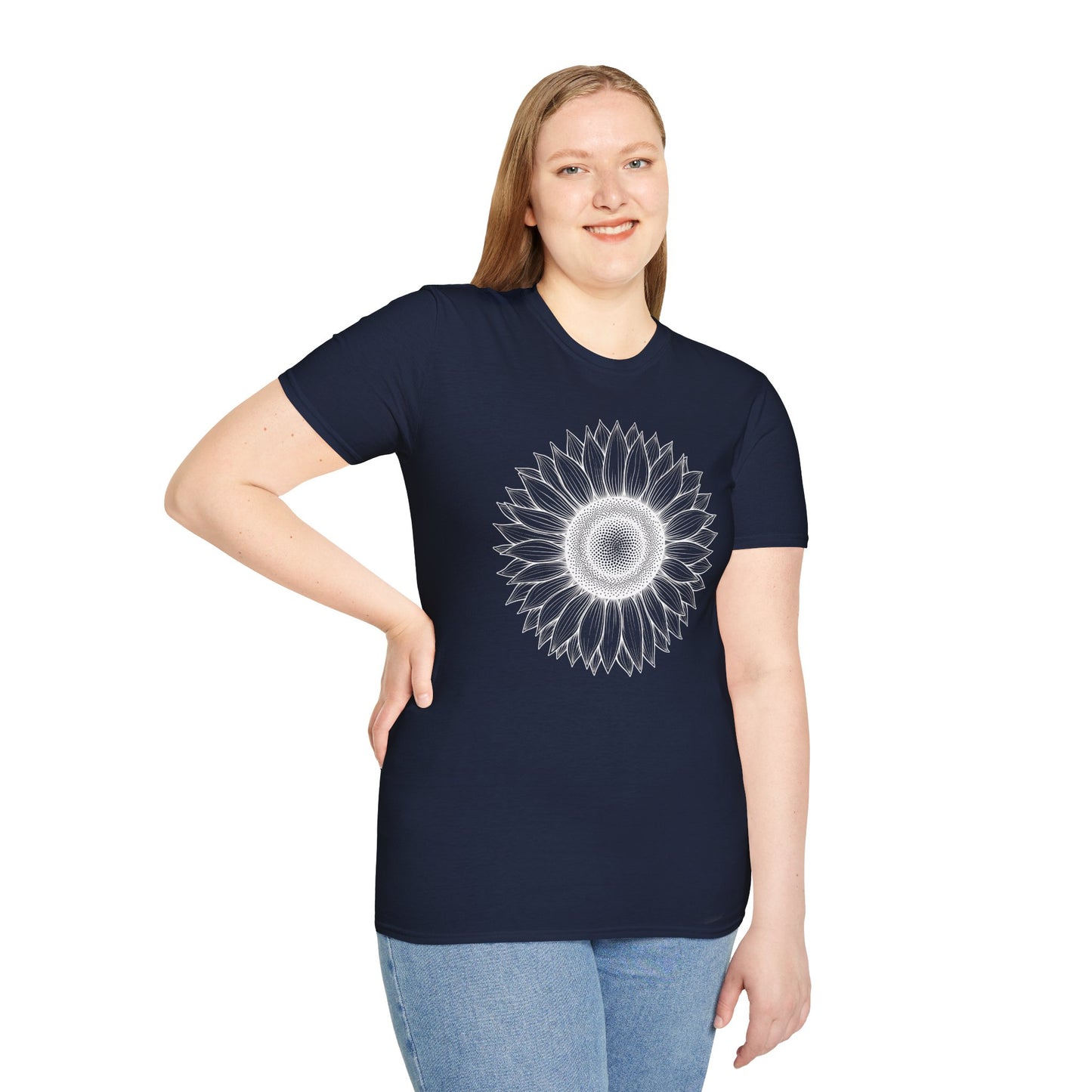 Sunflower Line Art T-Shirt