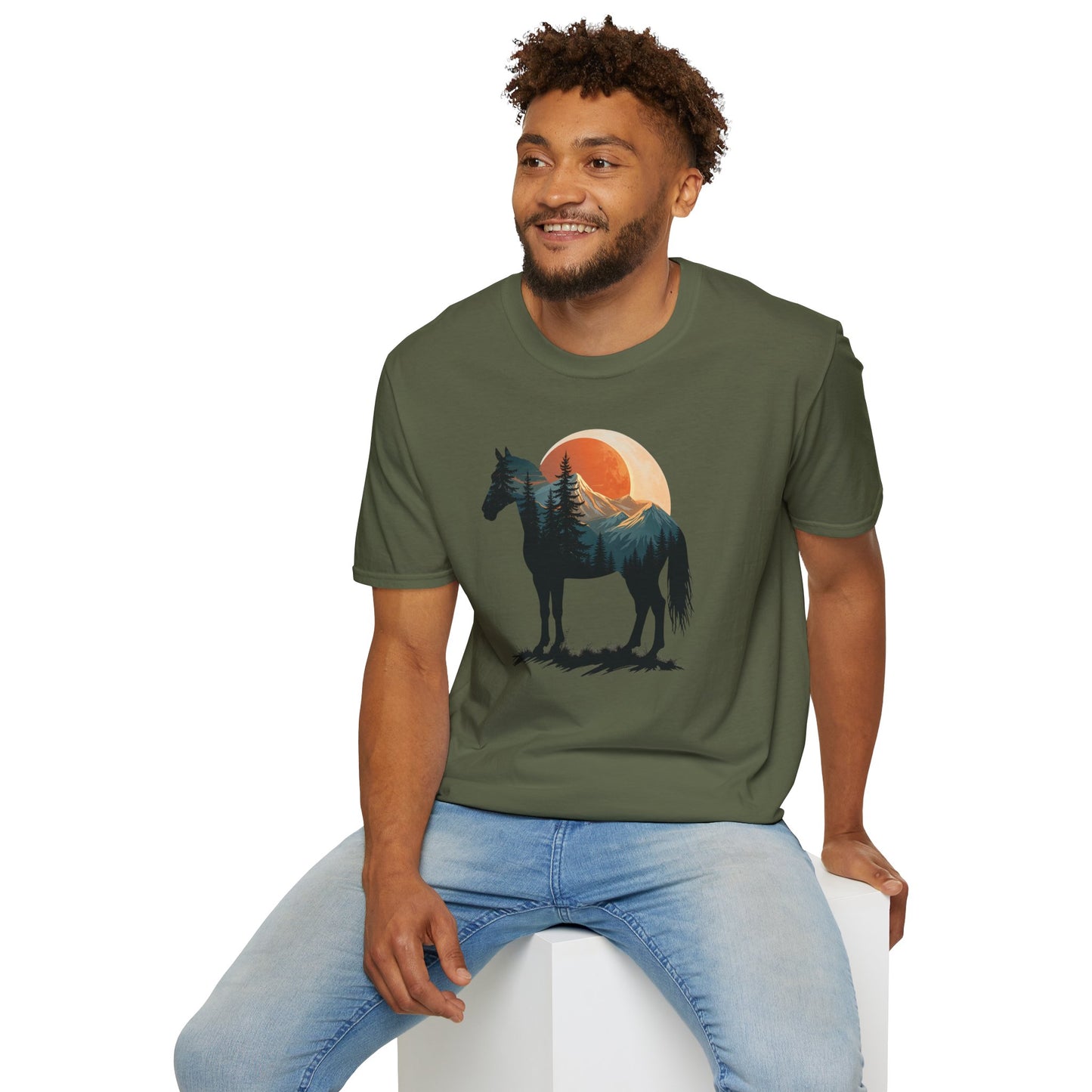 Wild Horse Sunset Silhouette T-Shirt