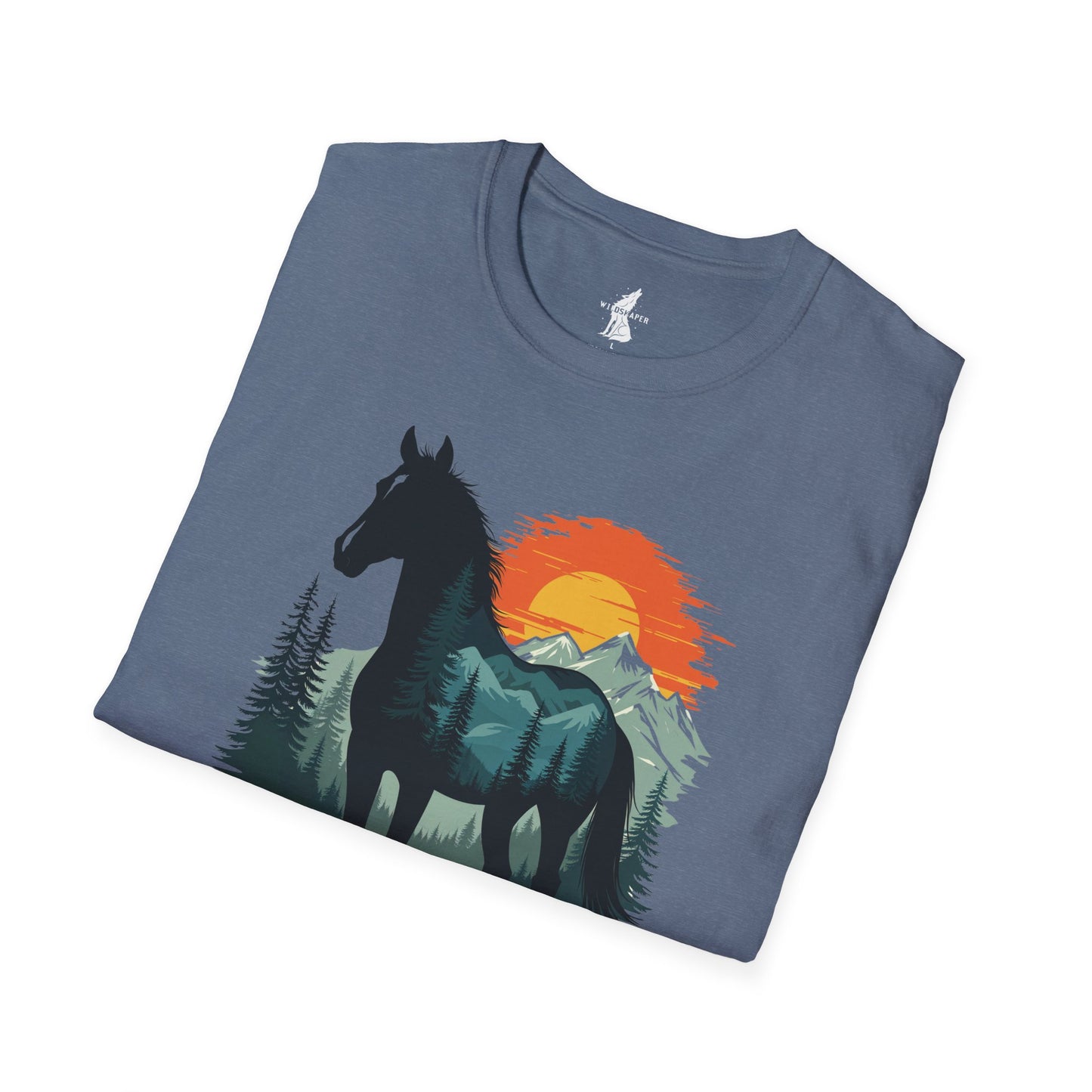Mountain Sunset Horse Graphic T-Shirt