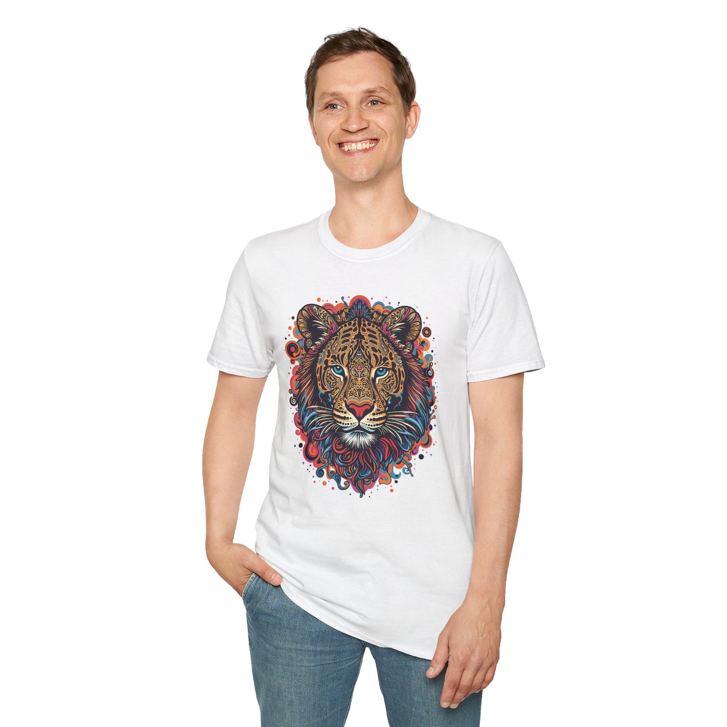Vibrant Lion Eye-Catching Graphic T-Shirt