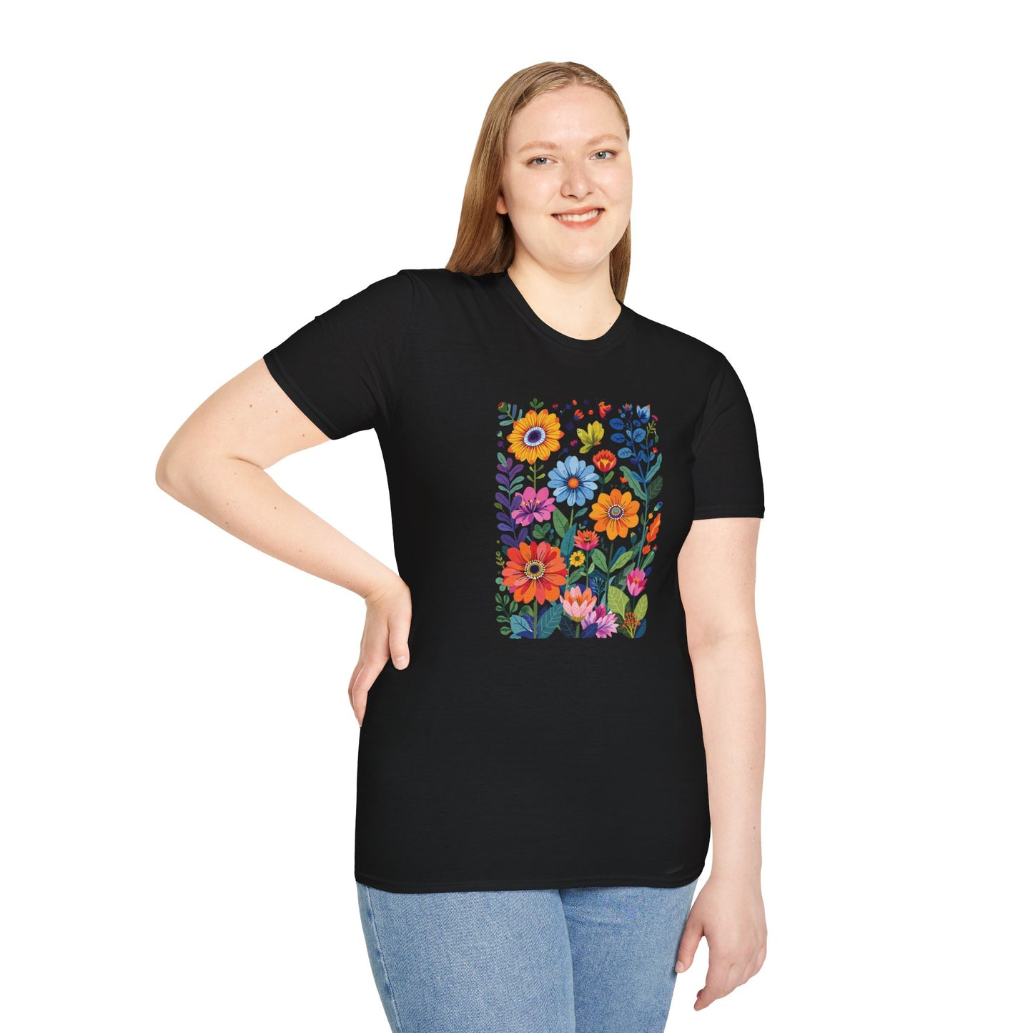 Vibrant Flower Art T-Shirt