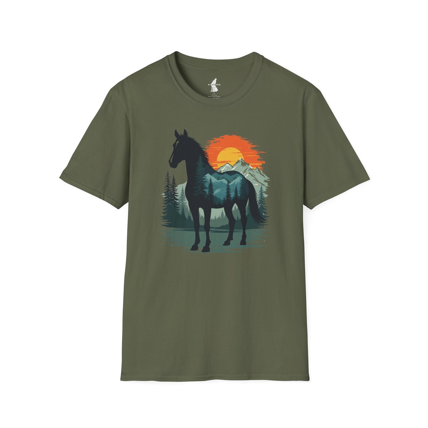 Mountain Sunset Horse Graphic T-Shirt