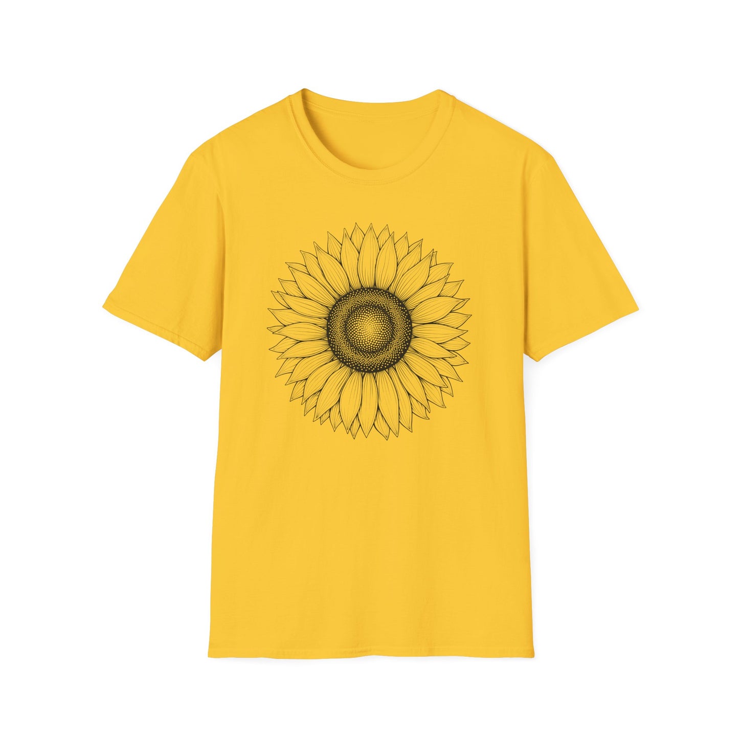 Sunflower Line Art T-Shirt