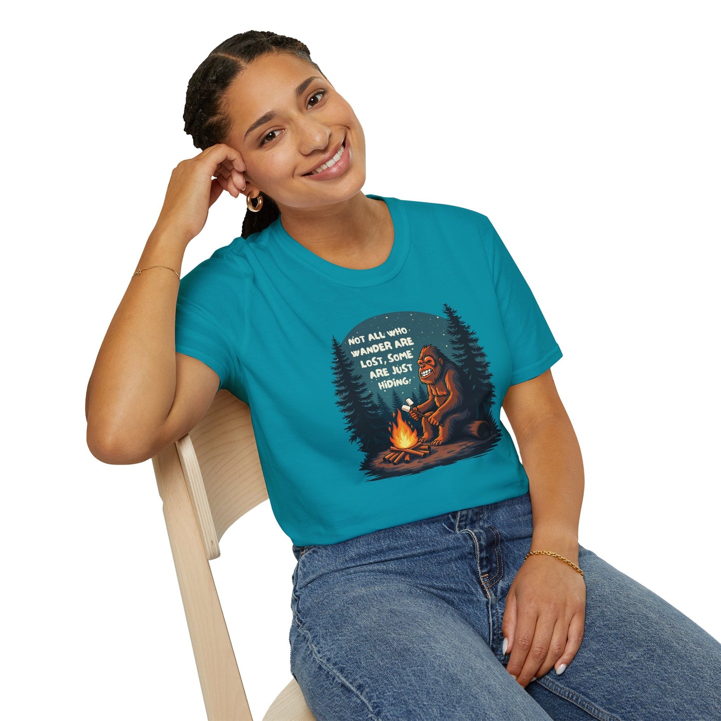 'Not All Who Wander Are Lost, Some Are Just Hiding' Bigfoot T-Shirt