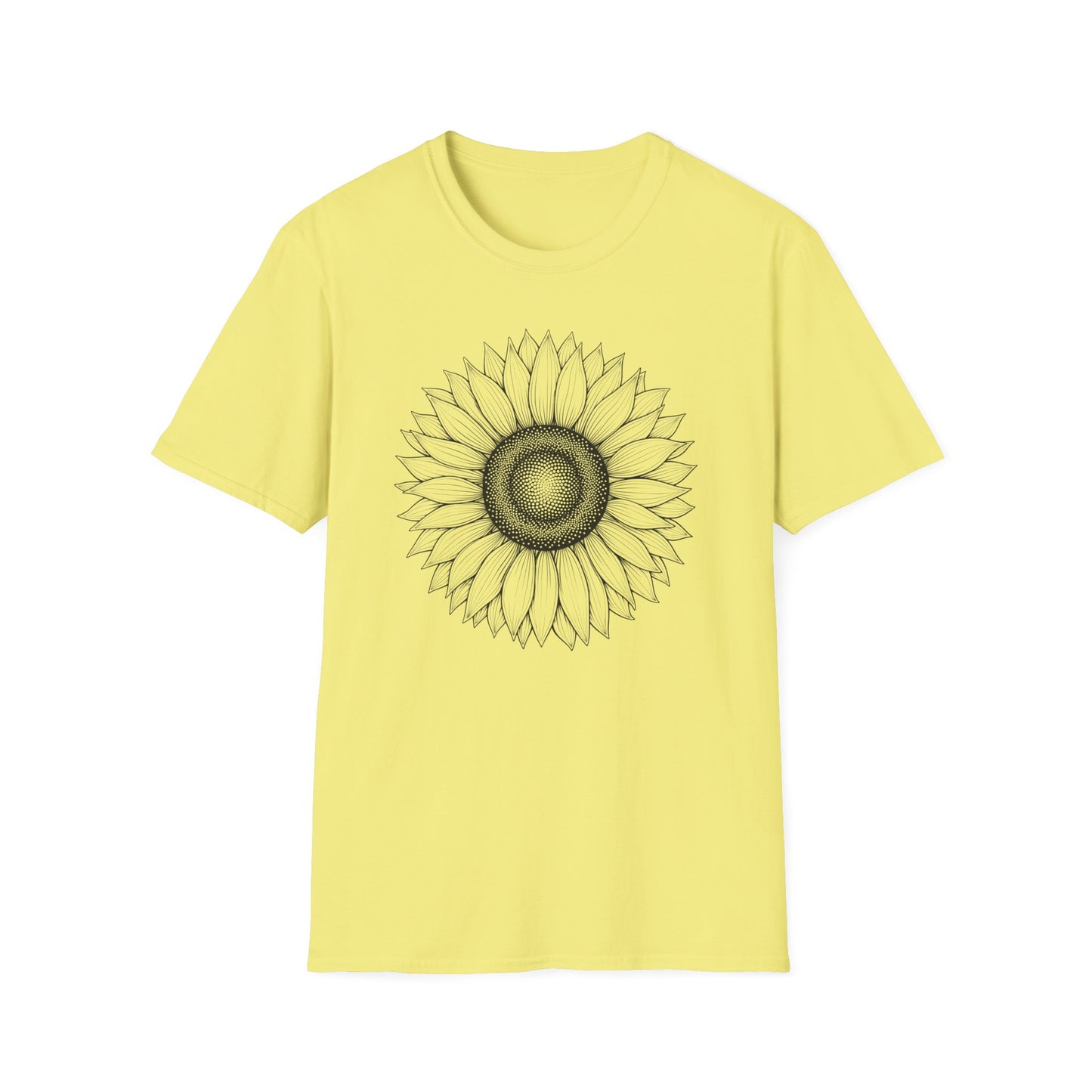 Sunflower Line Art T-Shirt