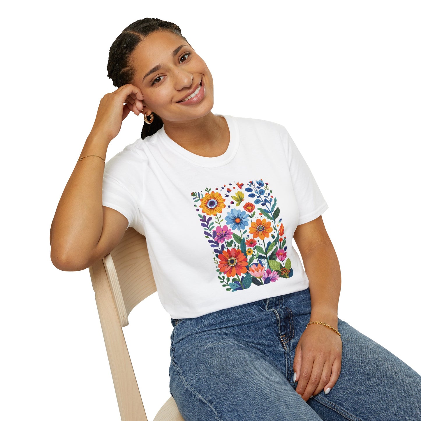 Vibrant Flower Art T-Shirt