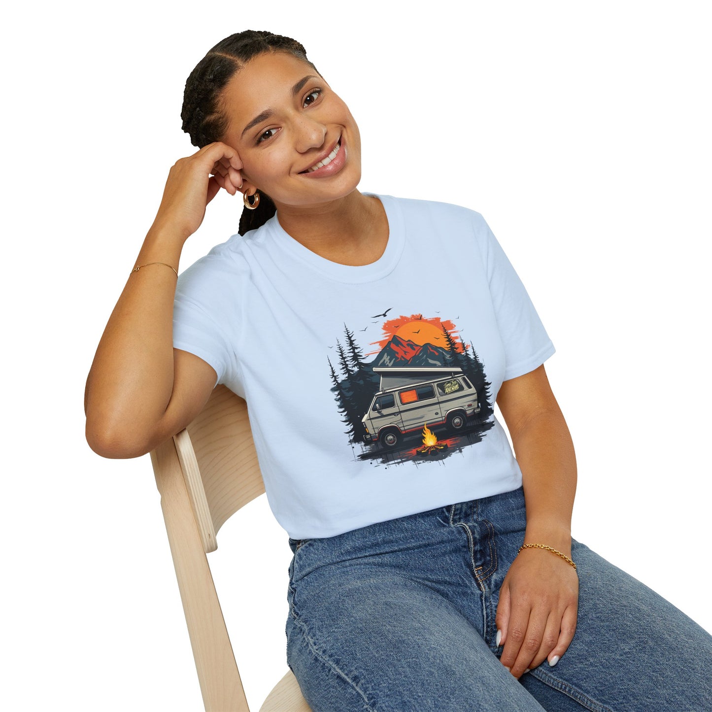 RV Camping Sunset View Graphic T-Shirt