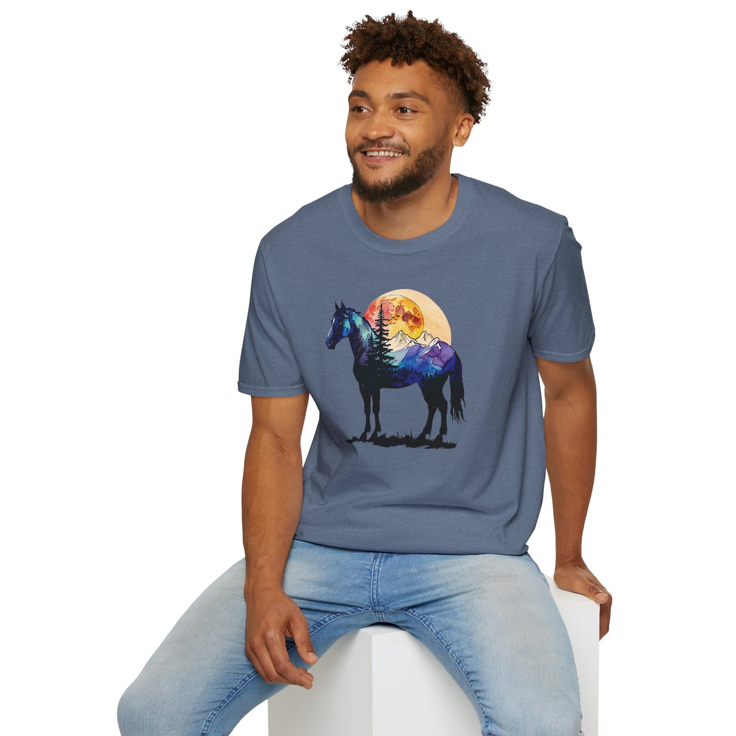 Wild Spirit Horse Sunset Graphic T-Shirt