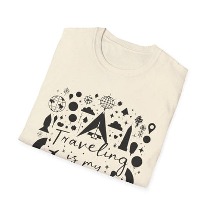 Traveling is My Therapy Unisex Softstyle T-Shirt - Adventure & Wanderlust Apparel