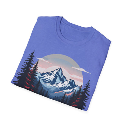 Adventure Awaits Unisex Softstyle T-Shirt - Mountain Camping Graphic Tee