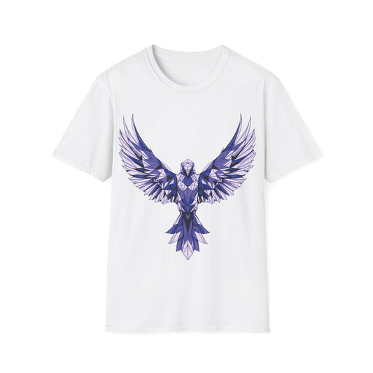 Majestic Purple Eagle Unisex Softstyle T-Shirt - Perfect for Nature Lovers