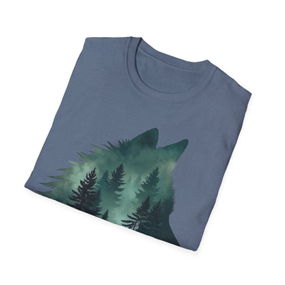 Wolf Silhouette Nature Unisex Softstyle T-Shirt