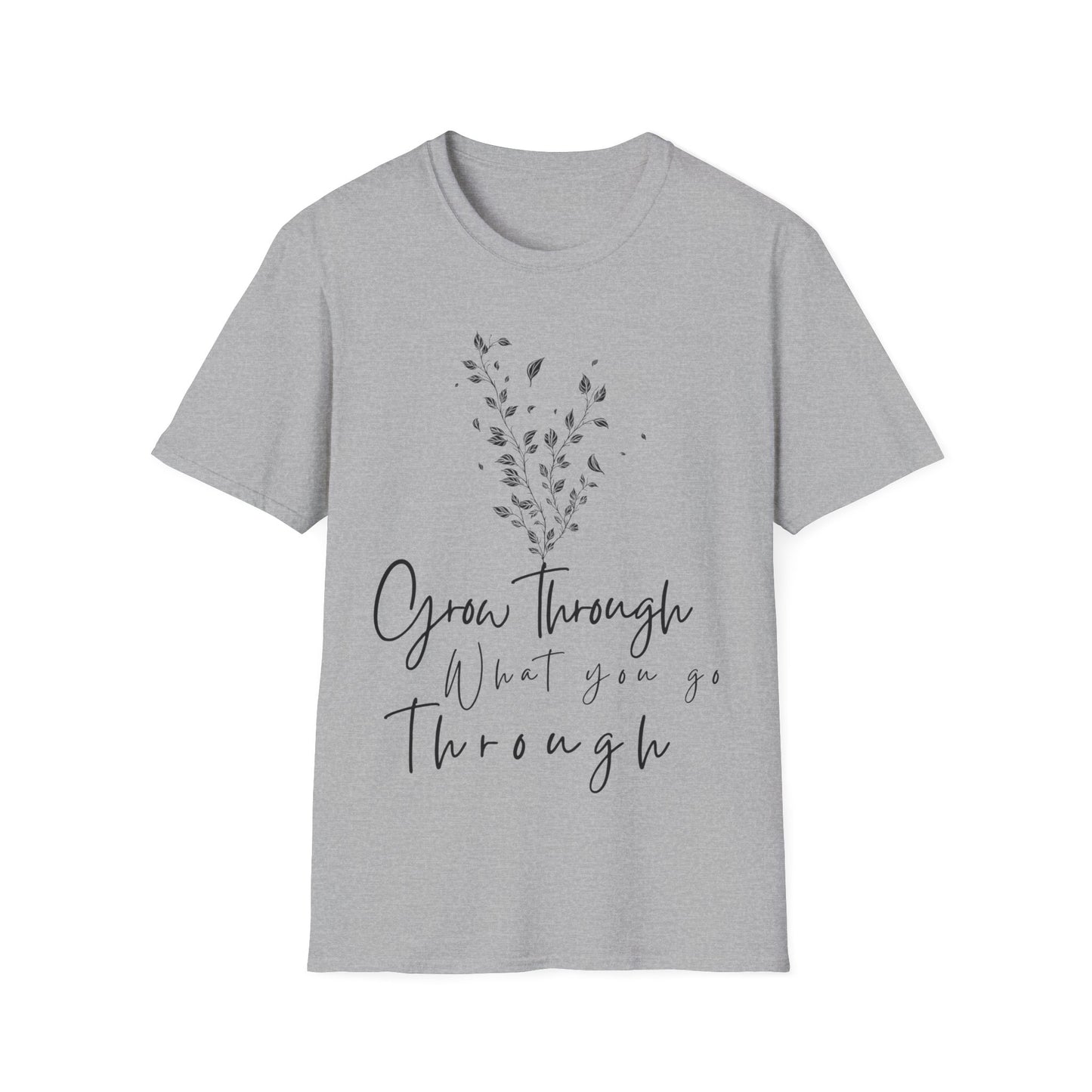 Inspirational Unisex Softstyle T-Shirt - "Grow Through What You Go Through"