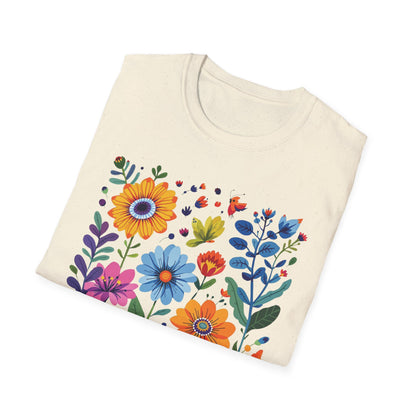 Floral Garden Unisex Softstyle T-Shirt - Vibrant Flower Art for Nature Lovers