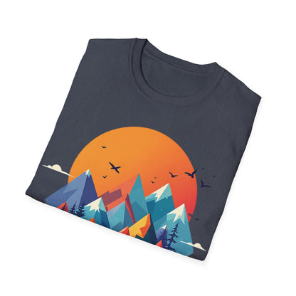 Mountain Sunset Unisex Softstyle T-Shirt │ Adventure & Nature Inspired