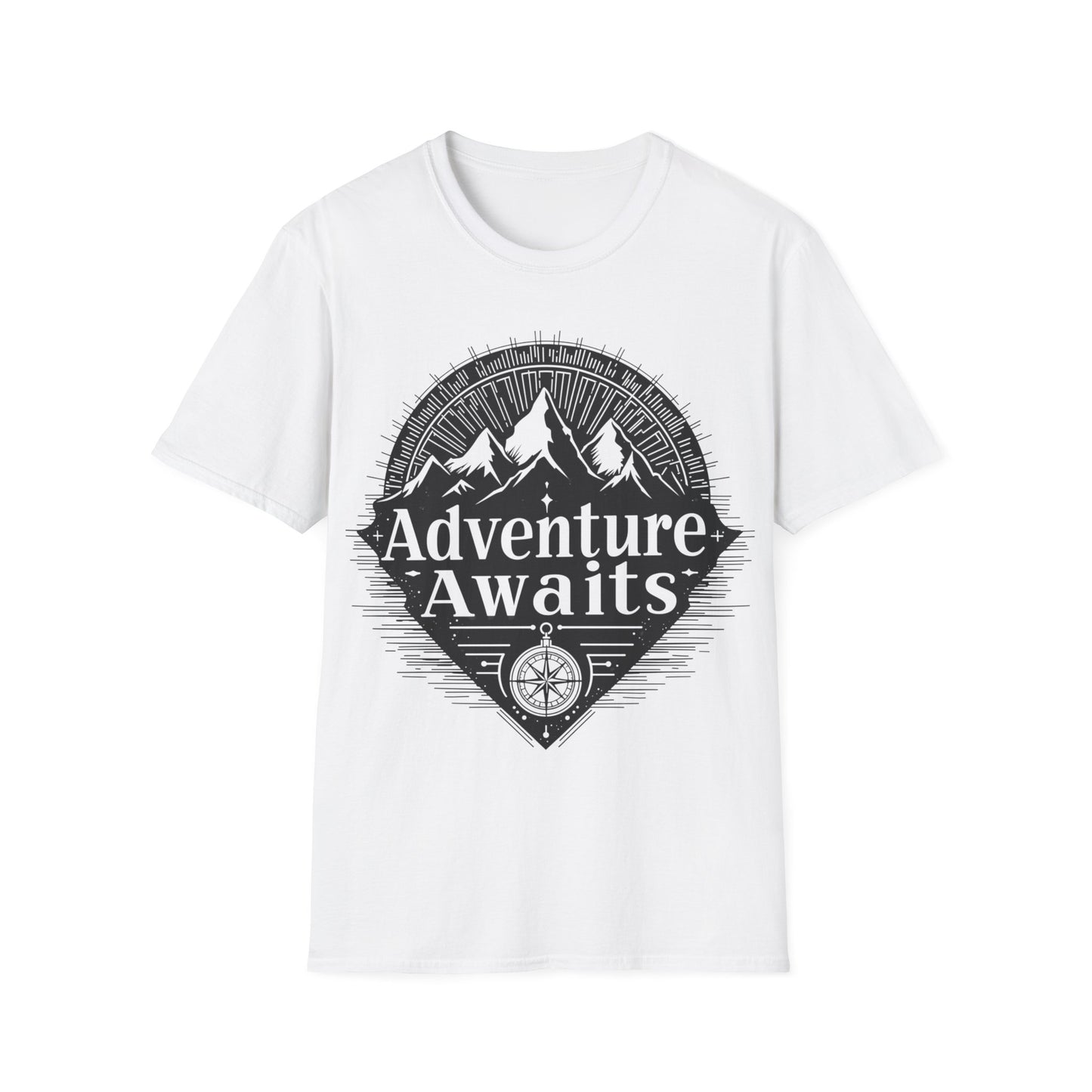 Adventure Awaits Unisex Softstyle T-Shirt - Perfect for Outdoor Lovers and Explorers