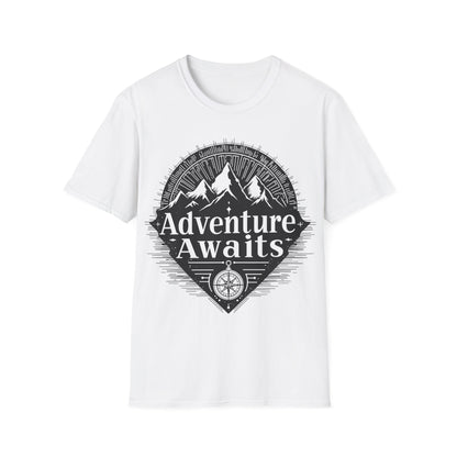 Adventure Awaits Unisex Softstyle T-Shirt - Perfect for Outdoor Lovers and Explorers