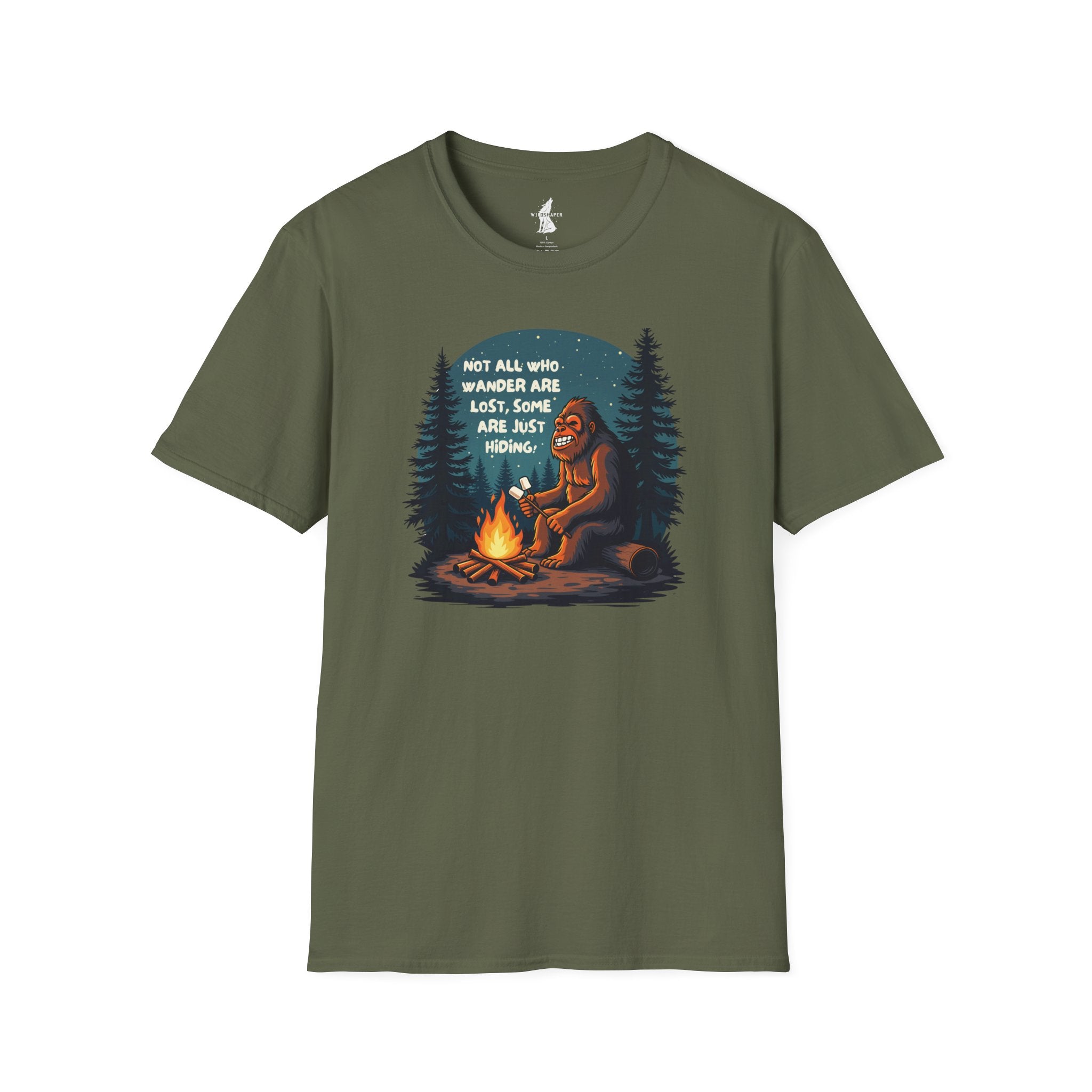 'Not All Who Wander Are Lost, Some Are Just Hiding' Bigfoot T-Shirt