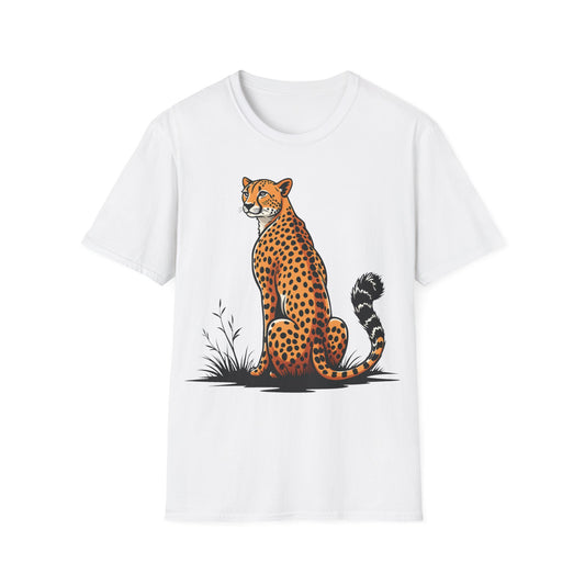 Wild Cheetah Unisex Softstyle T-Shirt - Perfect for Animal Lovers & Nature Enthusiasts