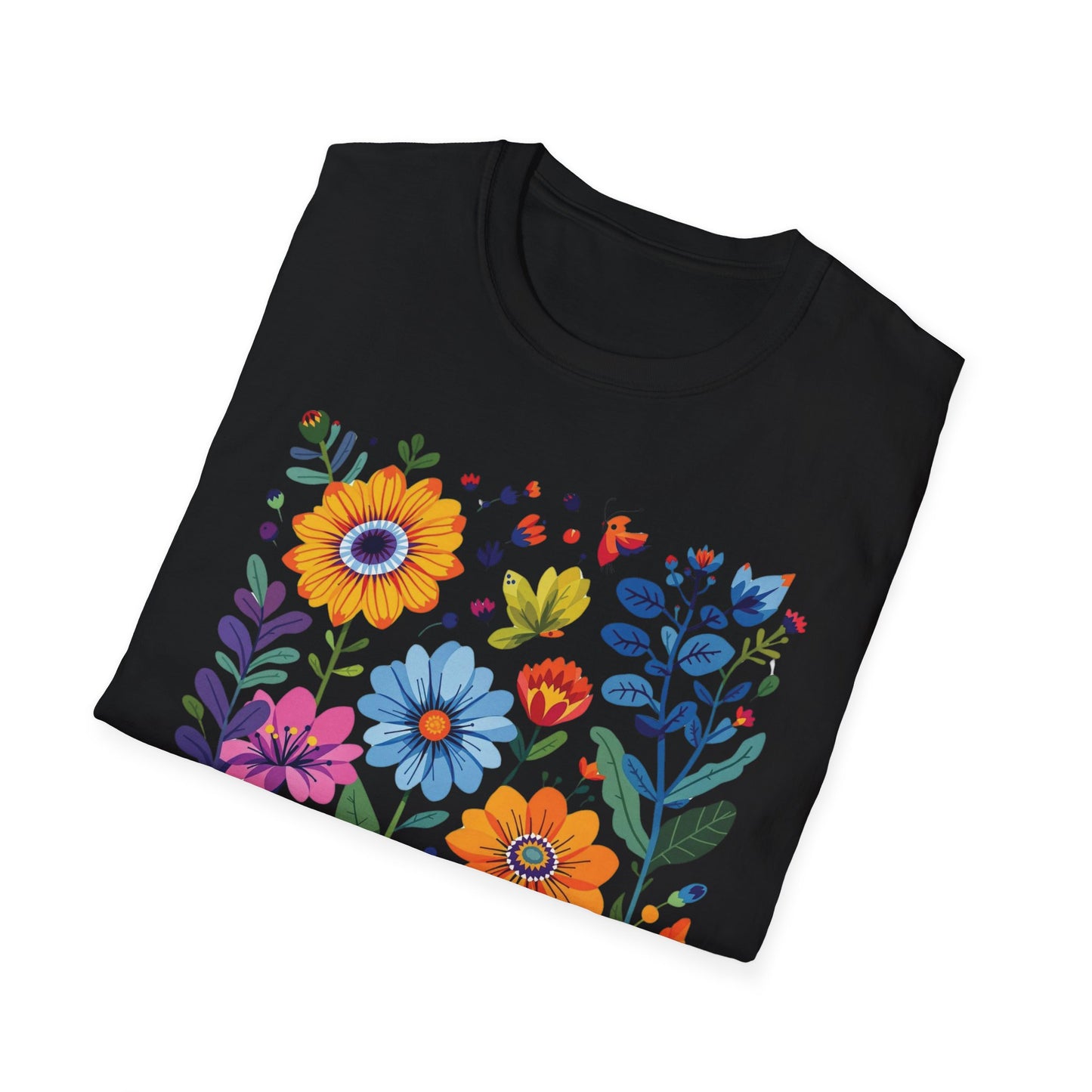 Floral Garden Unisex Softstyle T-Shirt - Vibrant Flower Art for Nature Lovers