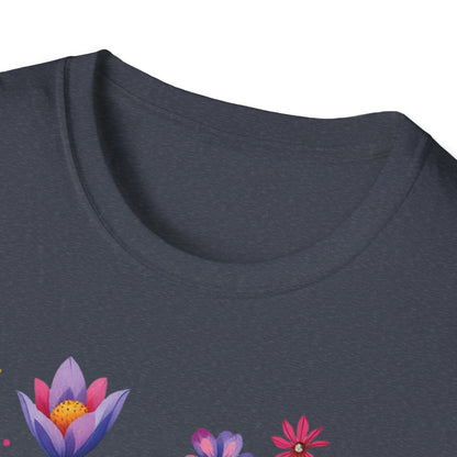 Floral Print Unisex Softstyle T-Shirt - Perfect for Spring Celebrations