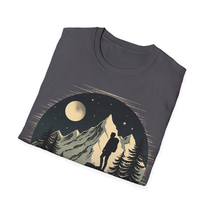 Adventure Awaits Unisex Softstyle T-Shirt | Mountain Graphic Tee