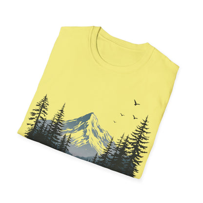 Mountain Moose Unisex Softstyle T-Shirt - Nature Lover's Tee