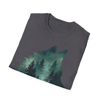 Wolf Silhouette Nature Unisex Softstyle T-Shirt