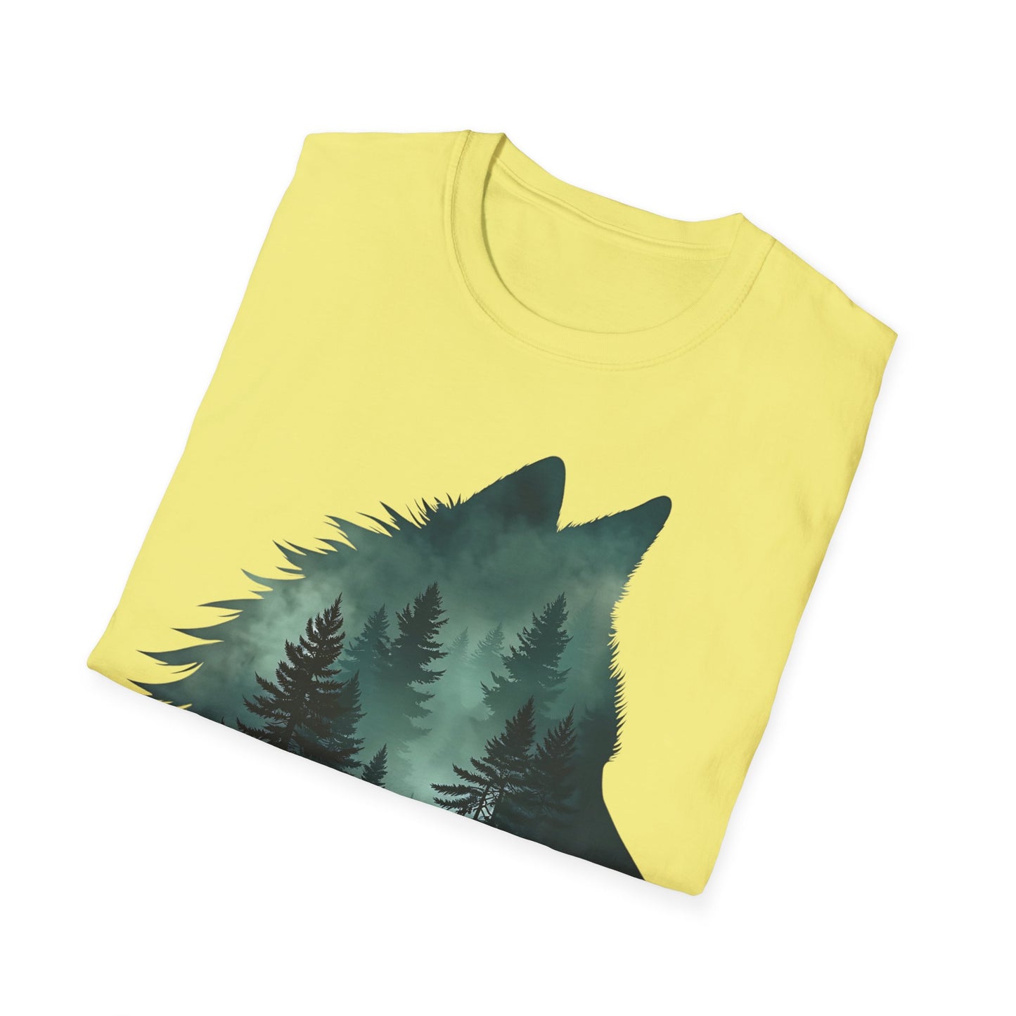 Wolf Silhouette Nature Unisex Softstyle T-Shirt