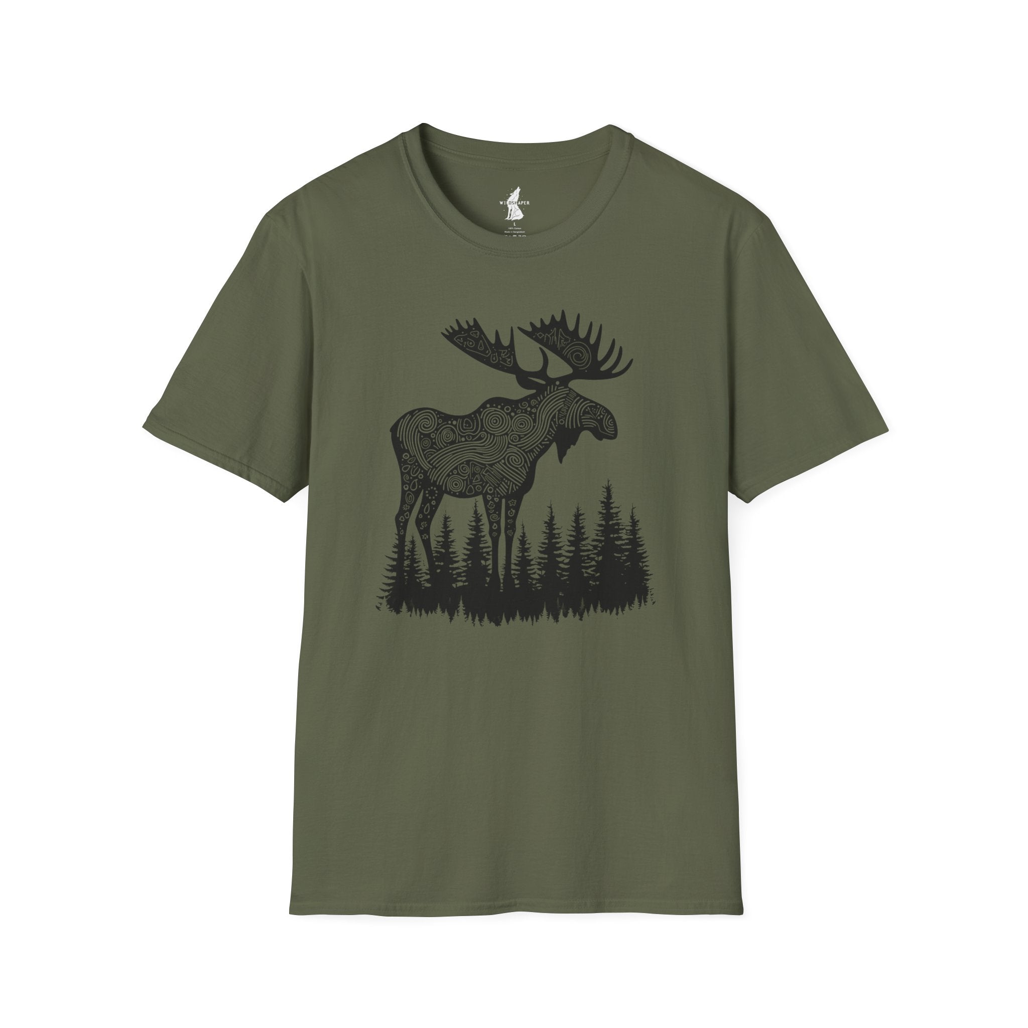 Moose Line Art Graphic T-Shirt