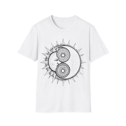 Sun and Moon Unisex Softstyle T-Shirt - Boho Aesthetic Tee for Spiritual Vibes