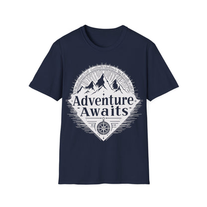 Adventure Awaits Unisex Softstyle T-Shirt - Perfect for Outdoor Lovers and Explorers