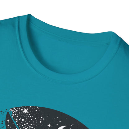 Celestial Bird Unisex Softstyle T-Shirt - Cosmic Aesthetic Tee for Nature Lovers