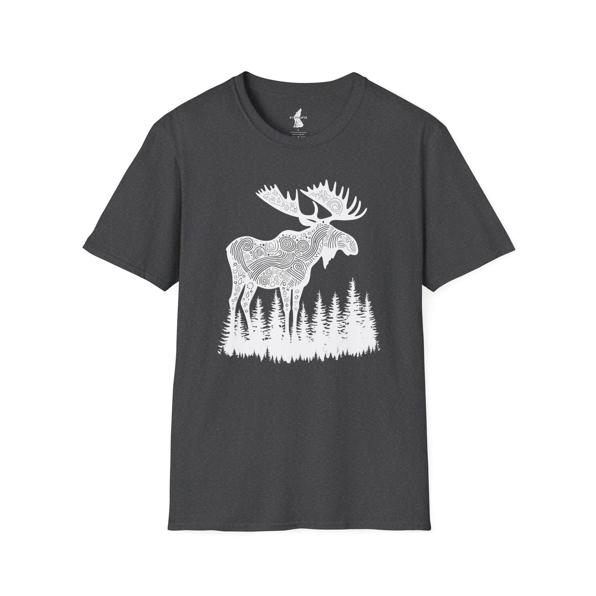 Moose Line Art Graphic T-Shirt