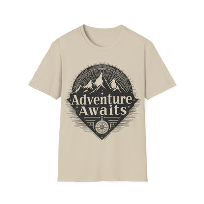 Adventure Awaits Unisex Softstyle T-Shirt - Perfect for Outdoor Lovers and Explorers