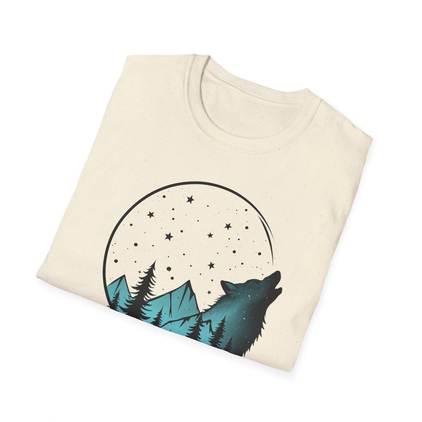 Howling Wolf Unisex Softstyle T-Shirt - Nature Graphic Tee for Adventure Lovers