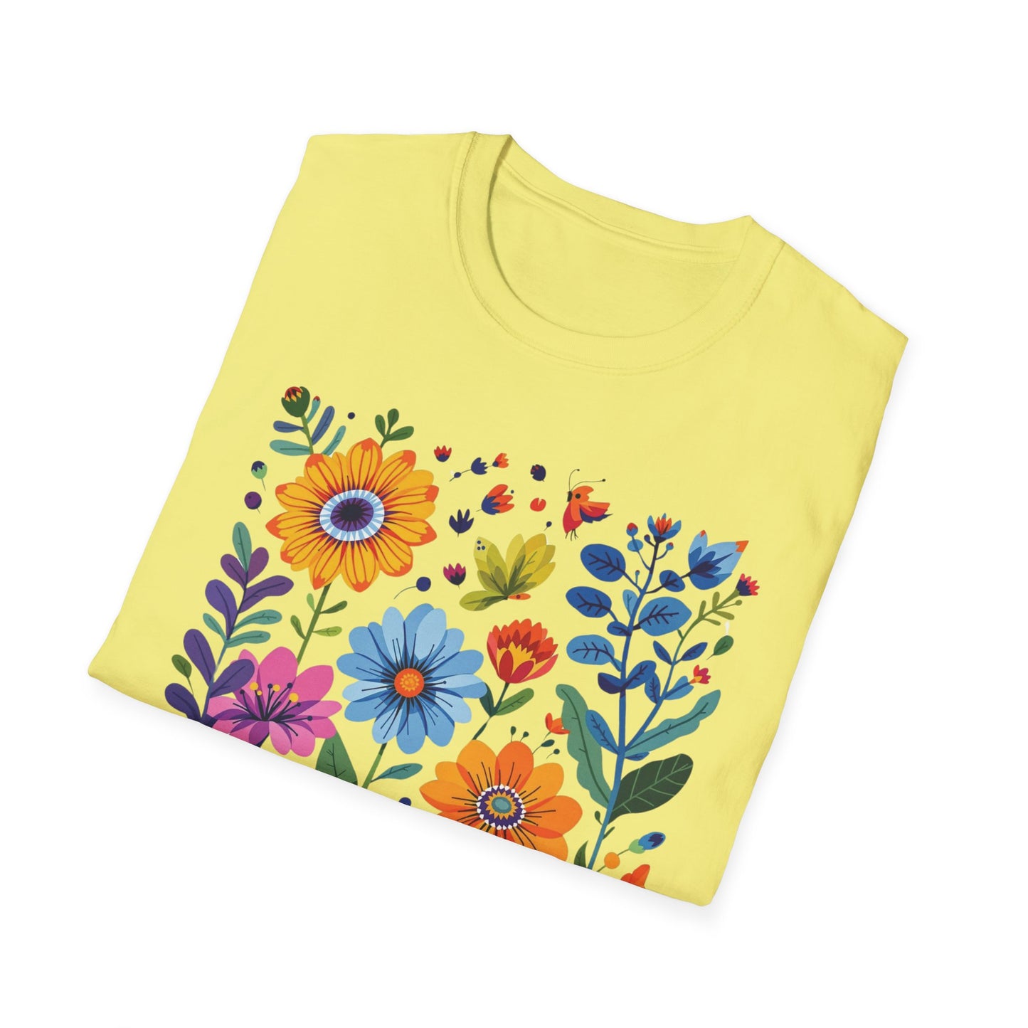 Floral Garden Unisex Softstyle T-Shirt - Vibrant Flower Art for Nature Lovers