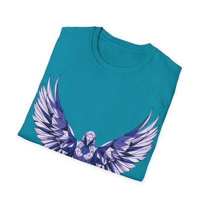 Majestic Purple Eagle Unisex Softstyle T-Shirt - Perfect for Nature Lovers