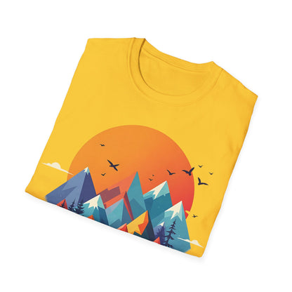 Mountain Sunset Unisex Softstyle T-Shirt │ Adventure & Nature Inspired