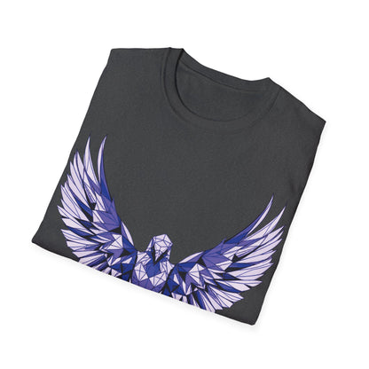 Majestic Purple Eagle Unisex Softstyle T-Shirt - Perfect for Nature Lovers