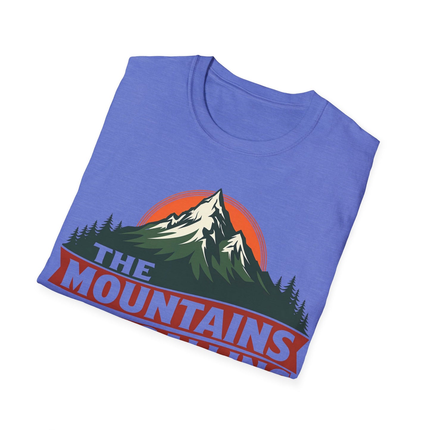 Unisex Softstyle T-Shirt - 'The Mountains Are Calling' Adventure Tee