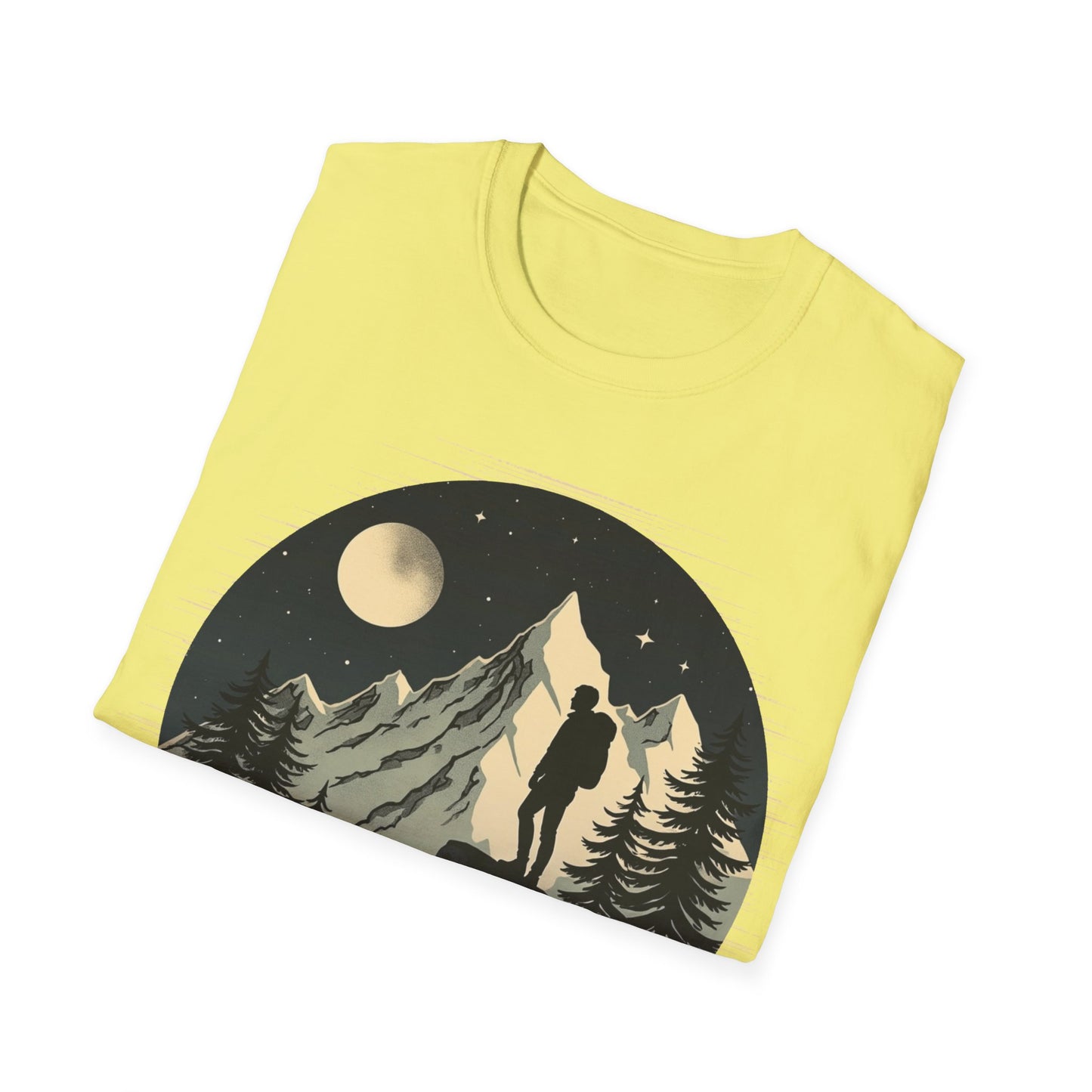 Adventure Awaits Unisex Softstyle T-Shirt | Mountain Graphic Tee