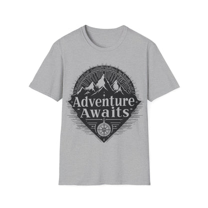 Adventure Awaits Unisex Softstyle T-Shirt - Perfect for Outdoor Lovers and Explorers