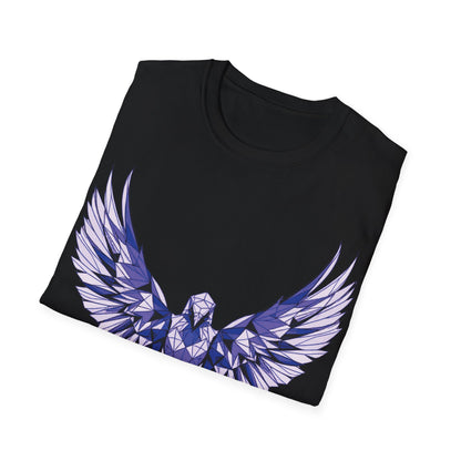 Majestic Purple Eagle Unisex Softstyle T-Shirt - Perfect for Nature Lovers