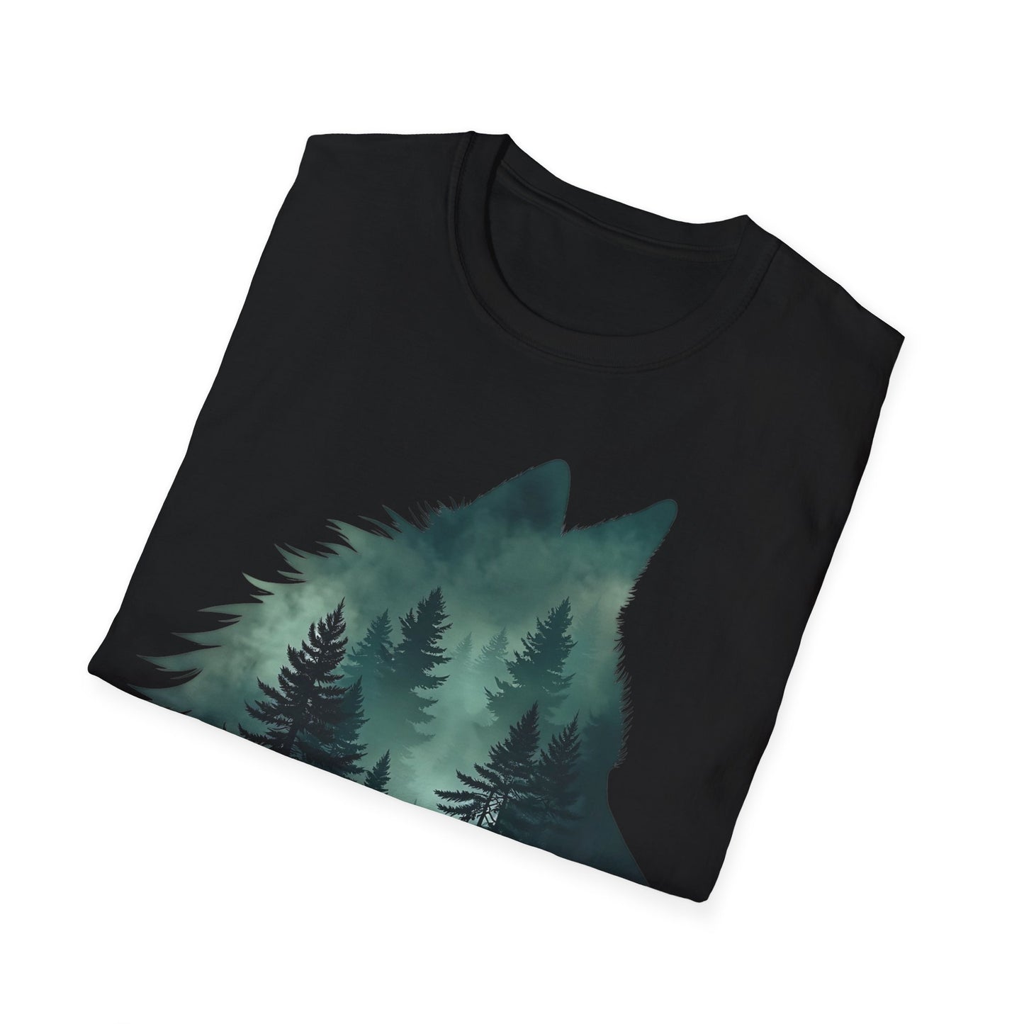 Wolf Silhouette Nature Unisex Softstyle T-Shirt