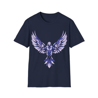 Majestic Purple Eagle Unisex Softstyle T-Shirt - Perfect for Nature Lovers