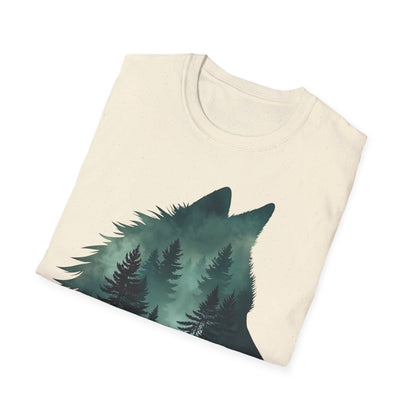 Wolf Silhouette Nature Unisex Softstyle T-Shirt