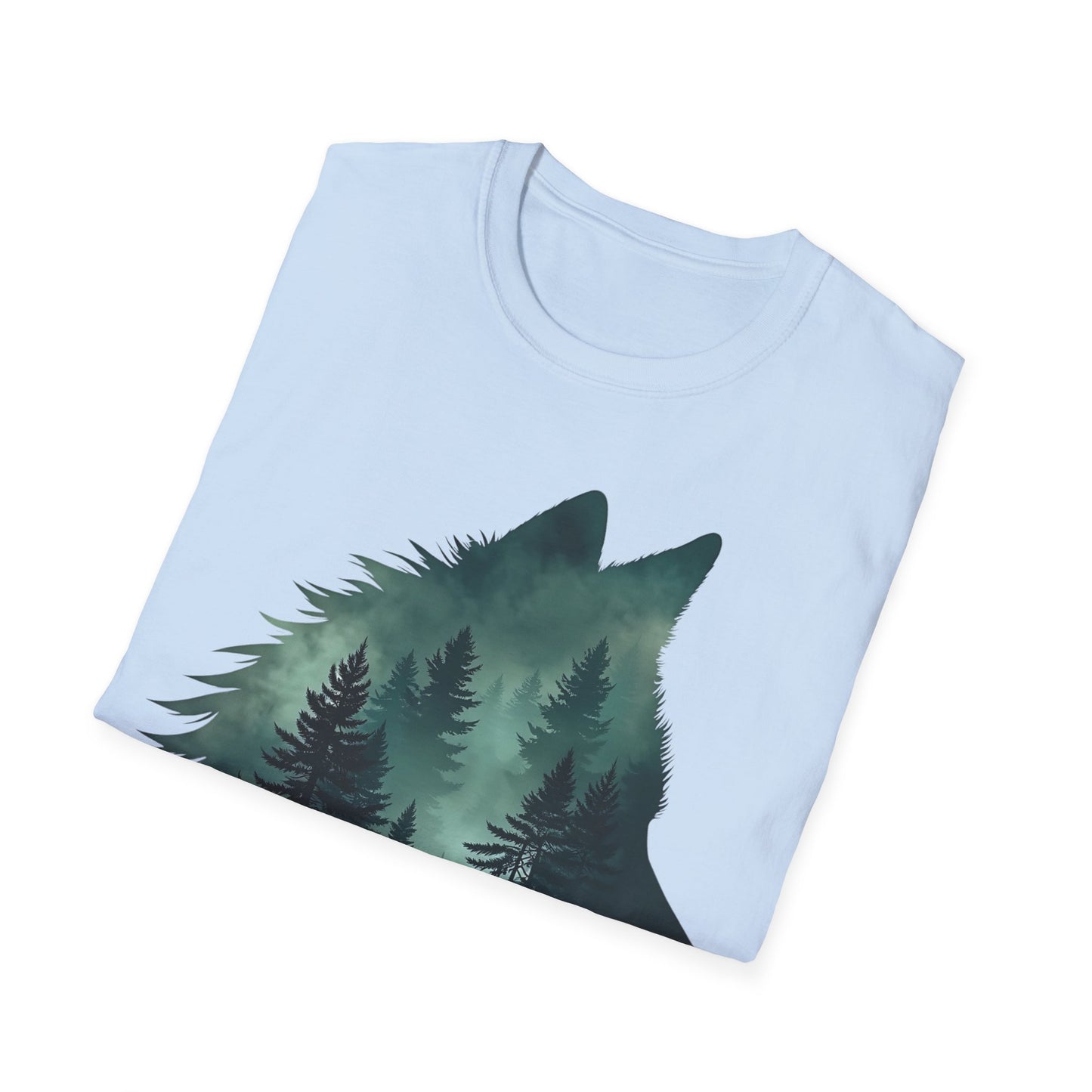 Wolf Silhouette Nature Unisex Softstyle T-Shirt