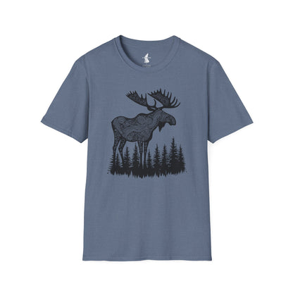 Moose Line Art Graphic T-Shirt