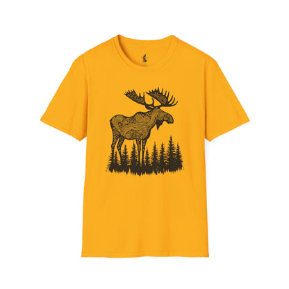 Moose Line Art Graphic T-Shirt